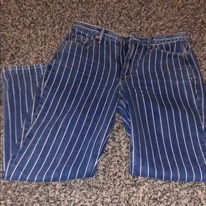 AE pinstripe mom jeans